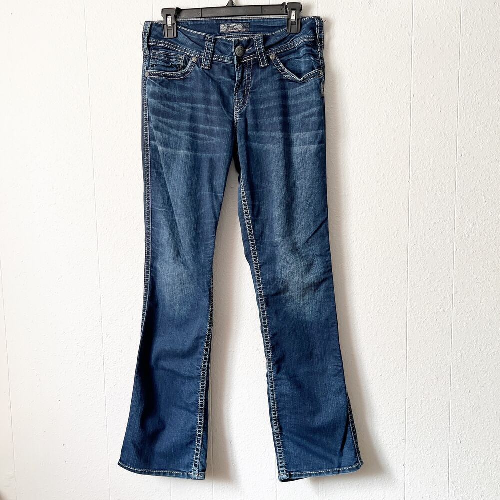 Silver Jeans Suki Mid Slim Boot Womens Jeans 28 Mid Rise Western Rodeo Cowgirl